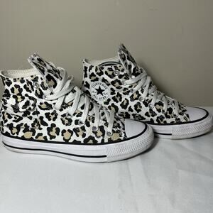 Converse Chuck Taylor All Star High Leopard Sneakers Pocket 167086C W6 Rare
